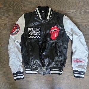Rolling Stones Black and White Bomber/Varsity Jacket